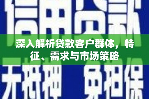 富县深入解析贷款客户群体，特征、需求与市场策略