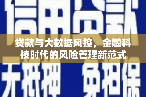 高要贷款与大数据风控，金融科技时代的风险管理新范式