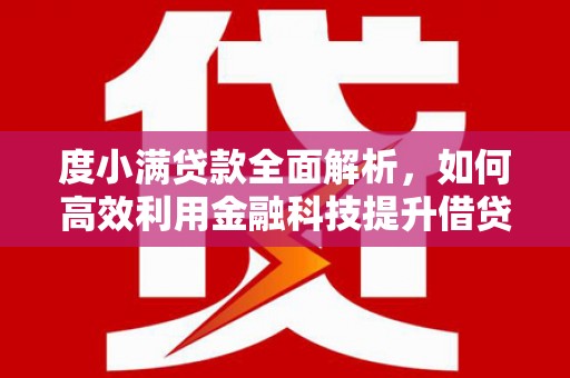 丽江度小满贷款全面解析，如何高效利用金融科技提升借贷体验