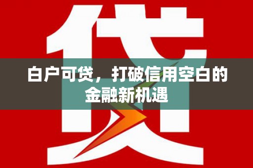 安仁白户可贷，打破信用空白的金融新机遇