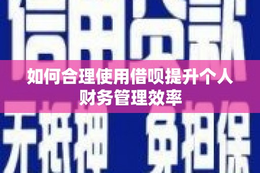 舒兰如何合理使用借呗提升个人财务管理效率