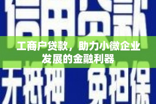 项城工商户贷款，助力小微企业发展的金融利器