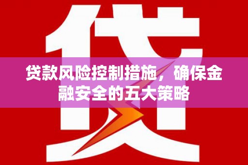 米东贷款风险控制措施，确保金融安全的五大策略