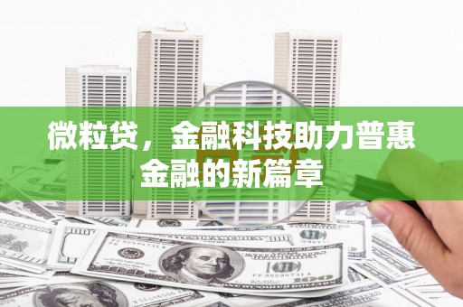 南城微粒贷，金融科技助力普惠金融的新篇章