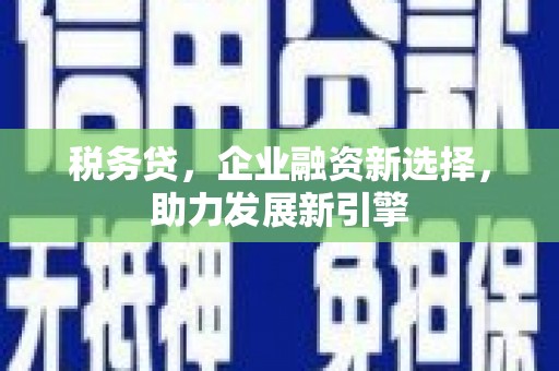山西税务贷，企业融资新选择，助力发展新引擎