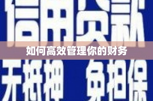 碾子山如何高效管理你的财务